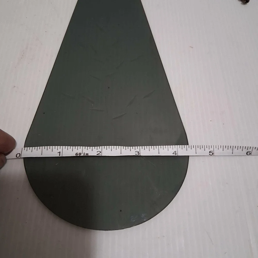Vintage Smoked Glass Lamp Shade Panels Etched Wheat Teardrop Set of 8 Grey